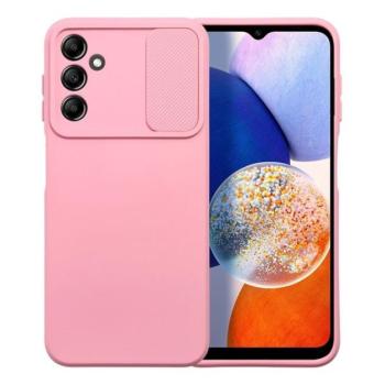 Slide Samsung Galaxy A14 5G/A14 4G, kameravédős szilikon tok, rózsaszín kép