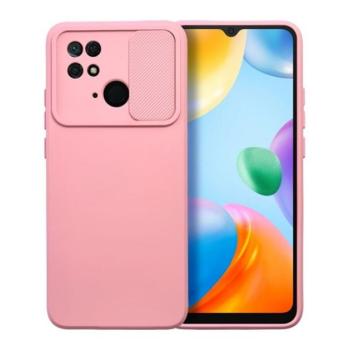 Slide Xiaomi Redmi 10C, kameravédős szilikon tok, rózsaszín kép