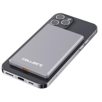 Slim mágneses powerbank, 5000 mAh, Szürke kép