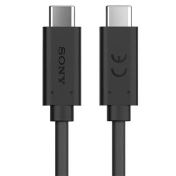 SONY adatkábel és töltő (Type-C - Type-C, 100W, gyorstöltés támogatás, 100cm) FEKETE Asus Zenfone 3 5.5 (ZE552KL), Honor 8, Sony Xperia X Compact (F5321), Sony Xperia XZ (F8331), LG V20 (H990) kép