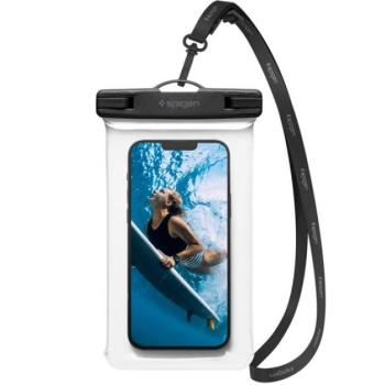 SPIGEN A601 vízhatlan / vízálló tok, AQUA (univerzális, IPX8, nyakba akasztható, 6.8&quot; méret) ÁTLÁTSZÓ Motorola Moto G6 (XT1925), Motorola Moto G6 Play (XT1922), LG G7 ThinQ (G710EM), Al kép