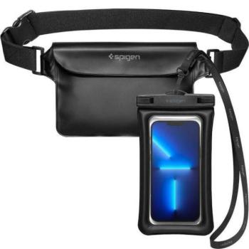 Spigen A621 univerzális fekete vízálló övtáska + okostelefon tok kép