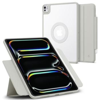 SPIGEN AIR SKIN PRO ONETAP tok álló, ECO bőr hatású (aktív FLIP, oldalra nyíló, TRIFOLD, asztali tartó, mágneses) SZÜRKE Apple IPAD Pro 13 (2024) kép
