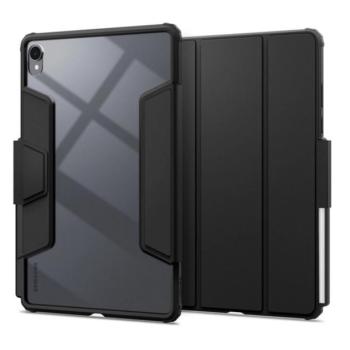 SPIGEN AIR SKIN PRO tok álló, ECO bőr hatású (aktív FLIP, oldalra nyíló, TRIFOLD, asztali tartó, ceruza tartó) FEKETE Samsung Galaxy Tab S11 5G (SM-X736B), Galaxy Tab S11 WIFI (SM-X730) kép
