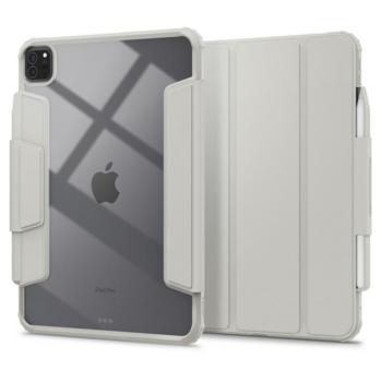 SPIGEN AIR SKIN PRO tok álló, ECO bőr hatású (aktív FLIP, oldalra nyíló, TRIFOLD, asztali tartó, ceruza tartó) SZÜRKE Apple IPAD Pro 11 (2024) kép