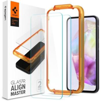 Spigen AlignMaster Glas.tR Samsung Galaxy A35 5G Tempered kijelzővédő fólia (2db) kép