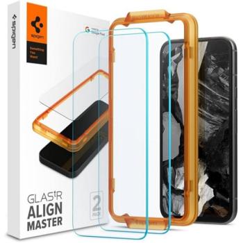 SPIGEN ALM FC képernyővédő üveg 2db (2.5D, extra karcálló, 9H, ultravékony, színkiemelés) ÁTLÁTSZÓ Google Pixel 8a kép