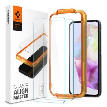 SPIGEN ALM FC képernyővédő üveg 2db (2.5D, extra karcálló, 9H, ultravékony, színkiemelés) ÁTLÁTSZÓ Samsung Galaxy A35 5G (SM-A356) kép