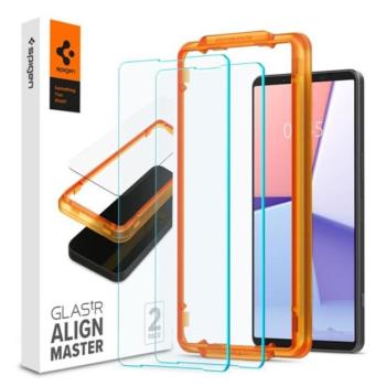 SPIGEN ALM FC képernyővédő üveg 2db (2.5D, extra karcálló, 9H, ultravékony, színkiemelés) ÁTLÁTSZÓ Sony Xperia 1 VI kép