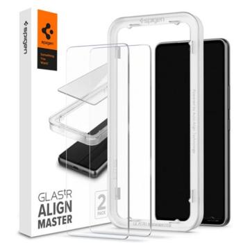 SPIGEN ALM FC képernyővédő üveg 2db (2.5D, ujjlenyomatmentes, extra karcálló, 9H, ultravékony, színkiemelés) ÁTLÁTSZÓ Samsung Galaxy A53 (SM-A536) 5G kép