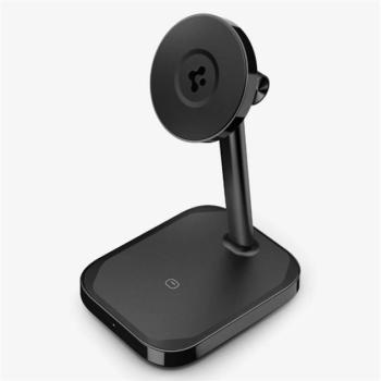 SPIGEN ARCFIELD asztali töltőállvány 2in1 (15W, wireless, Airpods töltő, LED jelzés, Qi2) FEKETE kép