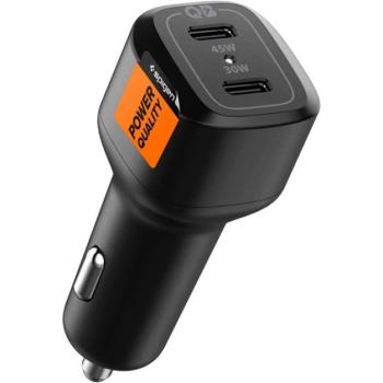 Spigen ArcStation PC2200 autós szivargyújtó töltő 2xType-C, 45+30W, fekete kép