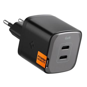 SPIGEN ARCSTATION PRO hálózati töltő 2 Type-C aljzat (45W, GaN, PD gyorstöltő 3.0) FEKETE kép