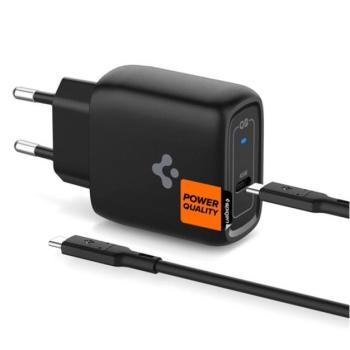 SPIGEN ARCSTATION PRO hálózati töltő Type-C aljzat (45W, GaN, PD gyorstöltő 3.0 + Type-C kábel) FEKETE kép