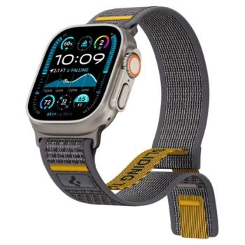 SPIGEN ATHLEX pótszíj (egyedi méret, nagy, nylon, tépőzáras, légáteresztő, SPORT) SÖTÉTSZÜRKE Apple Watch Series 5 44mm, Watch Series 4 44mm, Watch Series 3 42mm kép