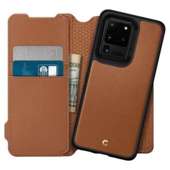 Spigen Ciel Wallet könyvtok Samsung Galaxy S20 Ultra 4G/5G - barna kép