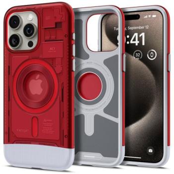 Spigen Classic C1 MagFit Apple iPhone 15 Pro tok, MagSafe, piros kép