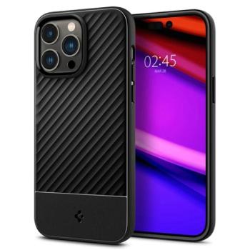 SPIGEN CORE ARMOR szilikon telefonvédő (közepesen ütésálló, kamera védelem, csíkos minta) FEKETE Apple iPhone 14 Pro kép