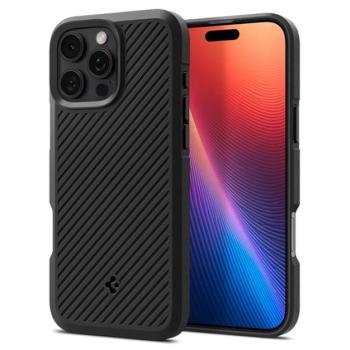 SPIGEN CORE ARMOR szilikon telefonvédő (ütésállóság, kameravédő, csíkos) FEKETE Apple iPhone 16 Pro kép