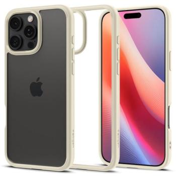 SPIGEN CRYSTAL HYBRID szilikon telefonvédő (ütésállóság, műanyag keret) BÉZS Apple iPhone 16 Pro Max kép
