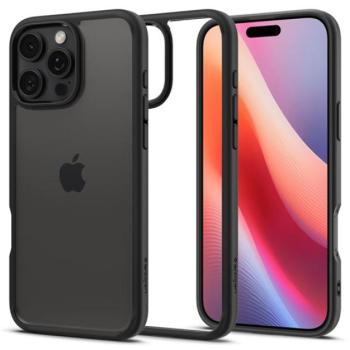 SPIGEN CRYSTAL HYBRID szilikon telefonvédő (ütésállóság, műanyag keret) FEKETE Apple iPhone 16 Pro Max kép