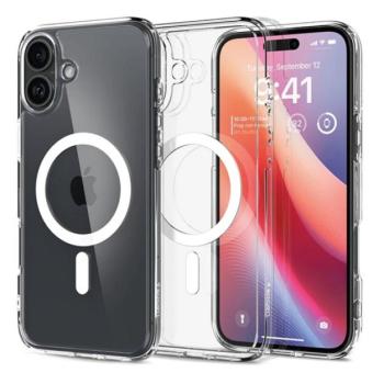 SPIGEN CRYSTAL HYBRID szilikon telefonvédő (ütésállóság, műanyag keret, MagSafe) ÁTLÁTSZÓ Apple iPhone 16 kép