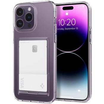 Spigen Crystal Slot Apple iPhone 14 Pro tok kártyatartóval, Crystal Clear, átlátszó kép