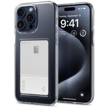 Spigen Crystal Slot Apple iPhone 15 Pro tok, Crystal Clear, átlátszó kép