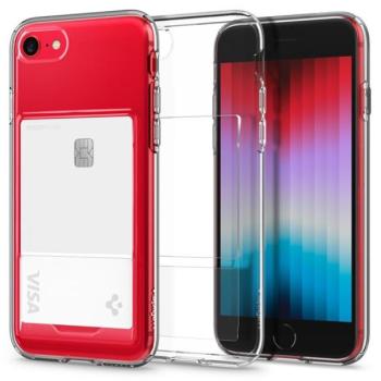 Spigen Crystal Slot Apple iPhone SE (2022 / 2020) / 8 / 7 tok kártyatartóval, Crystal Clear, átlátszó kép