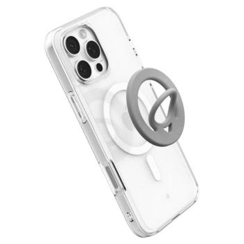 SPIGEN DUAL POP tartógyűrű (szilikon, mágneses, telefon tartó, kitámasztó, MagSafe) SÖTÉTSZÜRKE kép