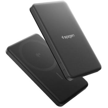 Spigen EA2205MQ Essential Powerbank / külső akkumulátor, mágneses, MagSafe, kompakt, 5000mAh, 22.5W, Qi2, fekete kép