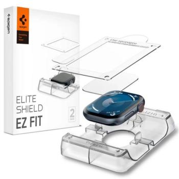 SPIGEN ELITE SHIELD EZ FIT kijelzővédő fólia 2db (full screen, PET + segédkeret) ÁTLÁTSZÓ Apple Watch Series 10 46mm kép