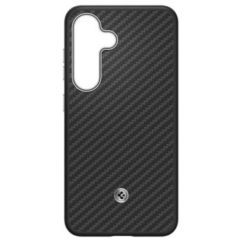 SPIGEN ENZO ARAMID telefonvédő (Magsafe, karbon minta) FEKETE/EZÜST Samsung Galaxy S25 Plus (SM-S936) kép