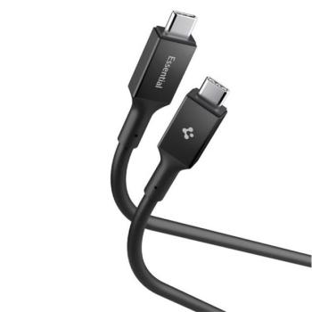 SPIGEN ESSENTIAL EB10010CC adatkábel (Type-C - Type-C, 100W, PD gyorstöltő, 100cm) FEKETE kép