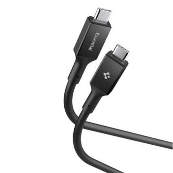 SPIGEN ESSENTIAL EB10020CC adatkábel (Type-C - Type-C, 100W, PD gyorstöltő, 200cm) FEKETE kép