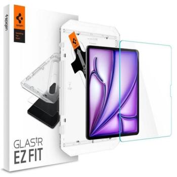 SPIGEN EZ FIT HD képernyővédő üveg (2.5D, tokbarát, ultravékony, 0.2mm, 9H + segédkeret) ÁTLÁTSZÓ Apple IPAD Air 13 (2024) kép