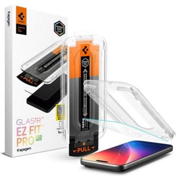 SPIGEN EZ FIT HD képernyővédő üveg (2.5D, tokbarát, ultravékony, 0.2mm, 9H + segédkeret) ÁTLÁTSZÓ Apple iPhone 17 Pro Max kép