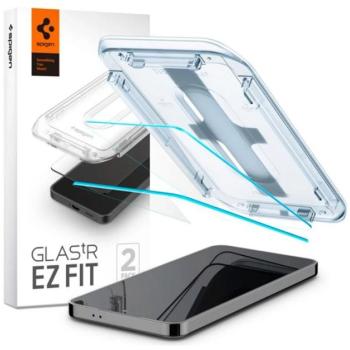 SPIGEN EZ FIT HD képernyővédő üveg 2db (2.5D, tokbarát, ultravékony, 0.2mm, 9H + segédkeret) ÁTLÁTSZÓ Samsung Galaxy S24 Plus (SM-S926) kép