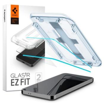 SPIGEN EZ FIT HD képernyővédő üveg 2db (2.5D, tokbarát, ultravékony, 0.2mm, 9H + segédkeret) ÁTLÁTSZÓ Samsung Galaxy S24 (SM-S921) kép