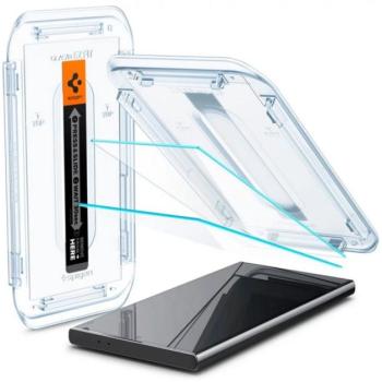 SPIGEN EZ FIT HD képernyővédő üveg 2db (2.5D, tokbarát, ultravékony, 0.2mm, 9H + segédkeret) ÁTLÁTSZÓ Samsung Galaxy S24 Ultra (SM-S928) kép