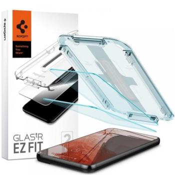 SPIGEN EZ FIT képernyővédő üveg 2db (2.5D, tokbarát, ultravékony, 0.2mm, 9H + segédkeret) ÁTLÁTSZÓ Samsung Galaxy S22 5G (SM-S901) kép