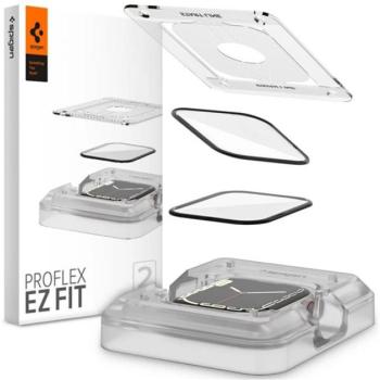 SPIGEN EZ FIT kijelzővédő üveg 2db (2.5D lekerekített szél, 0.2mm, 9H) FEKETE Apple Watch Series 7 45mm kép