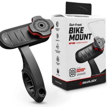 Spigen Gearlock kerékpárra szerelhető telefontartó / rögzítő rendszer AU100 adapterrel - Gearlock MF100 Out-Front Bike Mount - fekete kép