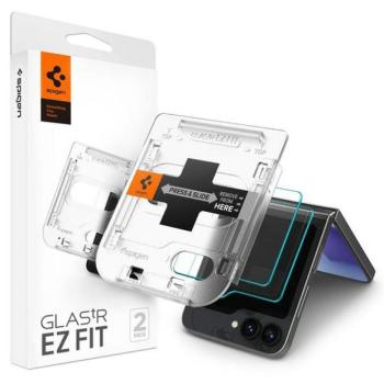 Spigen Glas.tR EZ Fit edzett üveg felhelyezést segítő kerettel Samsung Galaxy Z Flip 6 (2db) (elülső kijelző) kép
