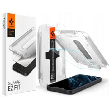 Spigen Glas.tR EZ Fit HD Apple iPhone 16e / 14 / iPhone 13 Pro / iPhone 13 Tempered kijelzővédő fólia felhelyező kerettel, fekete kép