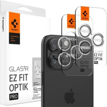 Spigen Glas.tR EZ Fit Optik Pro Apple iPhone 14 Pro / 14 Pro Max / 15 Pro / 15 Pro Max / 16 Pro / 16 Pro Max / 17 Pro / 17 Pro Max, Tempered kameralencse-védő fólia (2db) kép