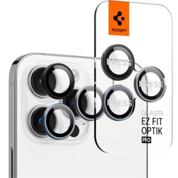 Spigen Glas.tR EZ Fit Optik Pro Apple iPhone 14 Pro / 14 Pro Max / 15 Pro / 15 Pro Max / 16 Pro / 16 Pro Max / 17 Pro / 17 Pro Max, Tempered kameralencse-védő fólia, felhelyező kerettel Zero One (2db) kép