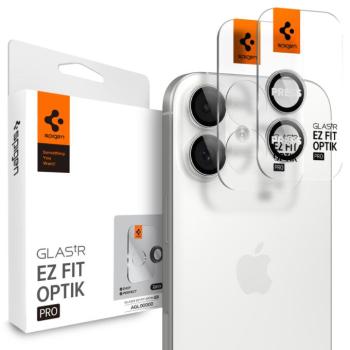 Spigen Glas.tR EZ Fit Optik Pro Apple iPhone 17 / 16 Plus / 16, Tempered kameralencse-védő fólia felhelyező kerettel, ezüst (2db) kép