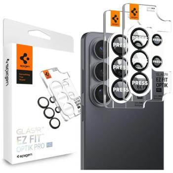 Spigen Glas.tR EZ Fit Optik Pro HD Samsung Galaxy S26 Ultra Tempered kameralencse-védő fólia felhelyező kerettel, fekete (2db) kép