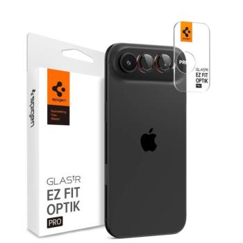 Spigen Glas.tR EZ Fit Optik Pro L-Series Apple iPhone Air (2025) Tempered kameralencse-védő fólia felhelyező kerettel, fekete-piros (2db) kép